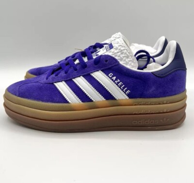 Adidas Women's 7·5 Gazelle Bold Suede Shoes 'Ink/Purple