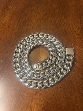 20 "MEN Stainless Steel 14mm Silver Miami Cuban Curb Chain Necklace *FAST SHIP*