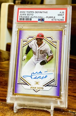 Juan Soto Gold Frame Purple Auto /10 PSA 9 2022 Topps Definitive 