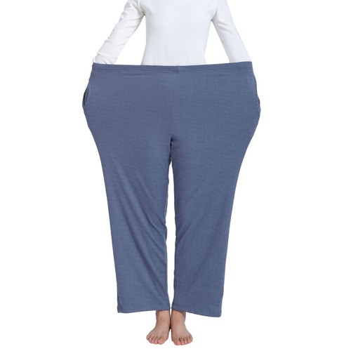 Pantaloni casual donna Taichi pigiama gamba larga pantaloni taglie forti solido caldo - Foto 5 di 18
