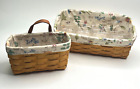 Longaberger Slanted Desk Top Organizer & Medium Key Basket w/Liners & Dividers