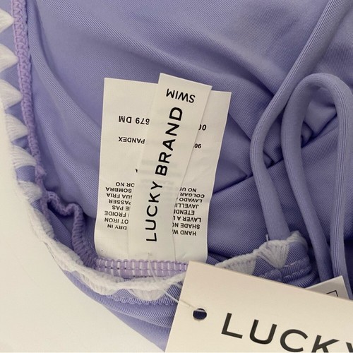 Traje de baño Lucky Brand Shell Stitch de una pieza lavanda púrpura pequeño nuevo con etiquetas - Imagen 7 de 9