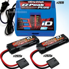 Traxxas EZ-PEAK PLUS iD Charger and 2 7.2v 1200mAh Batterys 2925X 1/16 E-REVO