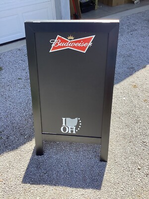 Budweiser & Bud  Light Beer Sidewalk Menu Chalk Board Sign Ohio HTF