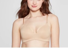 Women  s Auden Lightly Lined Wirefree Comfort Nursing Bra Pearl Tan 38D NEW 