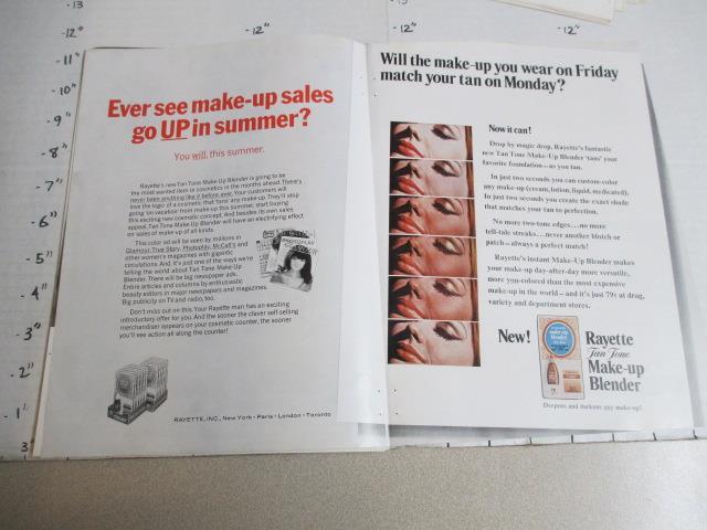 trade magazine ad 1965 RAYETTE cosmetics makeup blender sun tan tone display