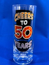 Tall Shot Glass Cheers To 50 Years Birthday Celebration Shot Glass