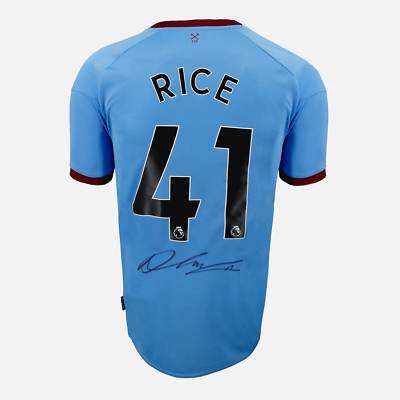 West Ham United Rice 41 ジャージ Declan Rice Signed West Ham United Shirt 2020-21 Away [41] | eBay