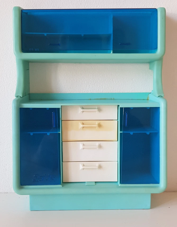 Mattel Barbie vaisselier bleu 1978 rare ancien jouet vintage accessoires - Photo 1/4