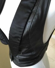 Louis De Gama - London Nwot Genuine Leather Black Vest W. Satin Lapels Us Size 6
