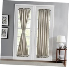 French Door Curtains Set of 2. 50 x 72 Privacy 50"W x 72"L Pack of 2 Silver