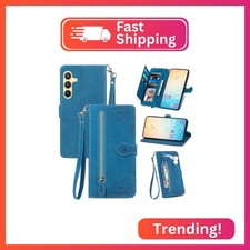 Refilerss Case for Samsung Galaxy S25 Plus Wallet Case Zipper Pocket with Card H