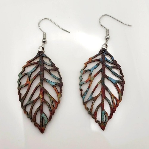 Boho Wooden Leaf Earrings