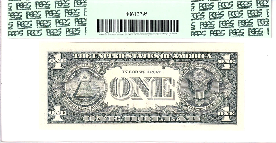 2003-A $1 FRN PCGS Choice New 63PPQ Fancy TRUE 0/1 BINARY Serial #A11010100A - Image 2 of 2