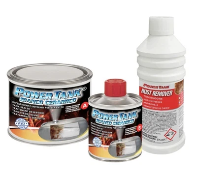 POWER TANK BIANCO KIT TRATTAMENTO RIPARA SERBATOIO PICCOLO ARRUGGINITO PER MOTO
