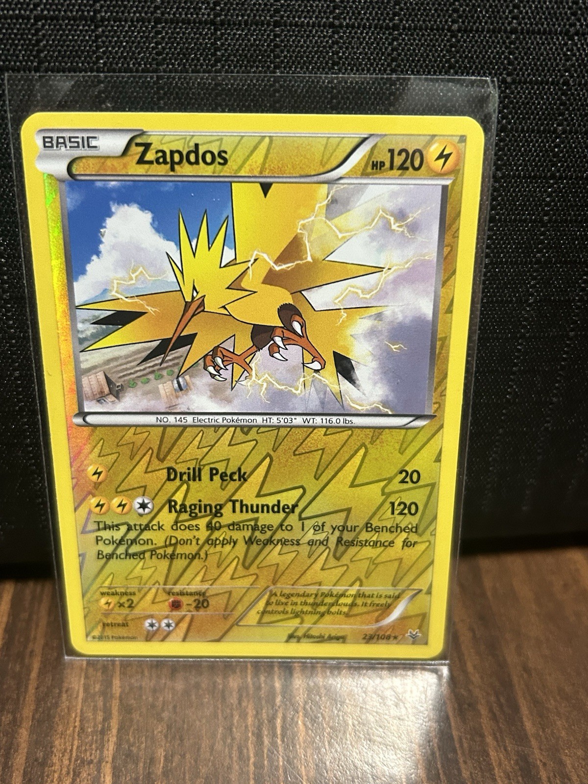 Zapdos 23/108 Reverse Holo Rare Roaring Skies XY Pokemon Card 2015 NM