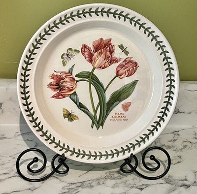 Portmeirion BOTANIC GARDEN Dinner Plate 10.5  Pink Parrot Tulip England