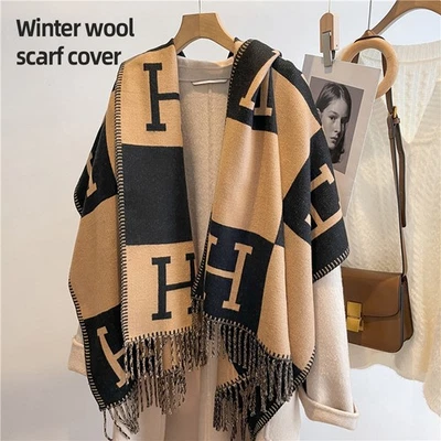 Pure New Wool Block Check Warm Cozy Soft Scarf – Winter Wear NEW 2026 UK - Image 1 of 2