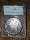 1903 P MORGAN SILVER DOLLAR  PCGS GRADED MS63. Old Rattler Holder.