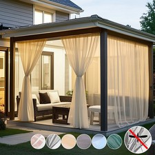 Outdoor Sheer Curtain Mosquito Net Gazebo Patio Curtains Garden Pergola Drapes