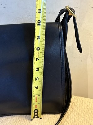 Vintage Coach Legacy Flap Black Leather Bag Purse Handbag