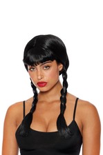 Double Braid with Bangs Wednesday Addams Adult Wig