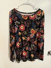 Womens Westbound Shirt Long Sleeve Multicolor Floral Size 2X Soft Modal Cotton