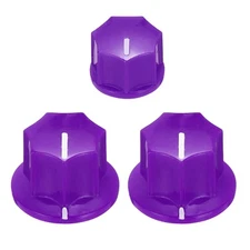 Effect Pedal Knob Set, 5/8" 13/32" Plastic Brass Electric Guitar Knobs,Purple