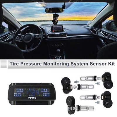 Tire Pressure Monitoring System Kit Solar Wireless TPMS Sensor Kit1 Set 433MHz