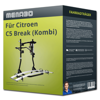 Menabo FahrradträGer Cobra Schwarz/Silber FüR Citroen C5 Break III TD - 2 RäDer