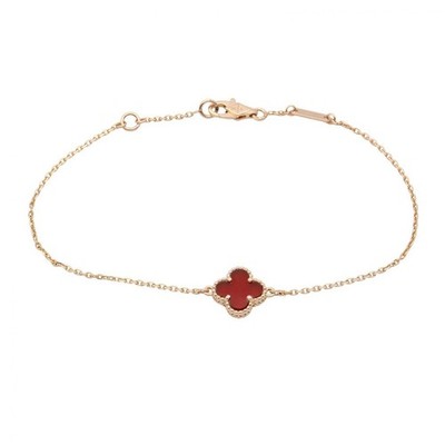 VAN CLEEF & ARPELS Sweet Alhambra Carnelian Bracelet VCARN59K00 18KR Used Women