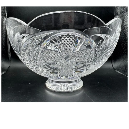 Waterford Cut Crystal The Heritage Of Ireland 10" Bowl With Scalloped Edge