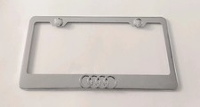 1pc 3d 4 Ring Logo - Stainless Steel Chrome License Plate Frame Wscrew Caps