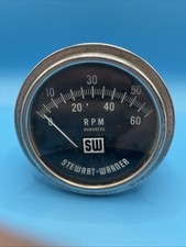 Vintage 1963 Stewart Warner 6000 Rpm Tachometer In Tested Collectible