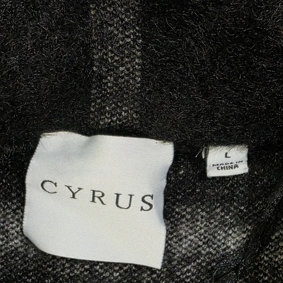 Abrigo/chaqueta/abrigo tejido difuso a cuadros negro/blanco Cyrus para mujer L botón a presión Foto 4 de 4