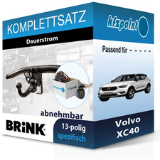 Für Volvo XC40 17 - jetzt BRINK Anhängerkupplung abnehmbar + 13polig E-Satz neu