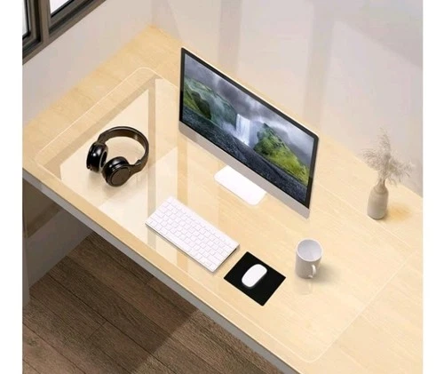 Clear Desk Mat Non-Slip PVC Pad with Round Edge Heat Resistant Waterproof(60*30)