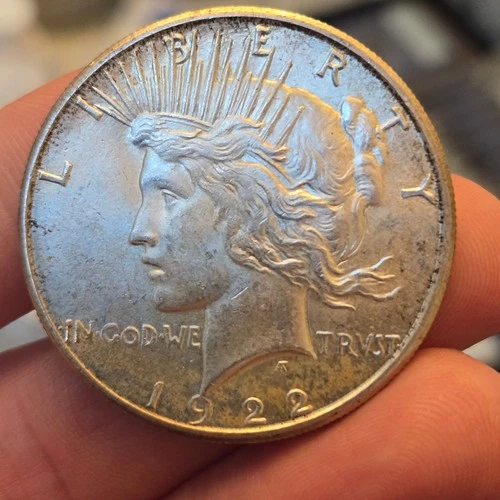 1922-S #3 Peace Silver Dollar BU semi key date  lcpa