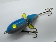 8” Lake X Lures Hammer Blue Silver NLS Topwater Prop Bait Musky Lure