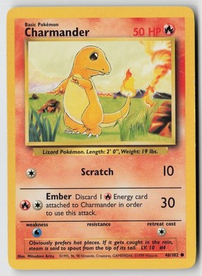 Charmander 046/102 - Base Set Normal - PTCG - LP
