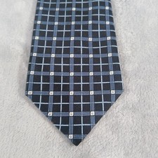 J Ferrari Silk Tie Blue With Geometric Squares