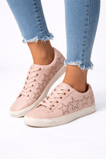 G by GUESS Mollie Blush Pink Star Cutout Sneakers Women  s 9M Lace Up