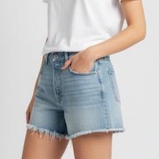 PacSun Women's Vintage High-Rise Denim Shorts Size 27 Light Wash Frayed Hem