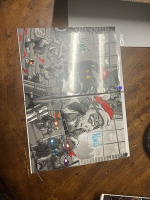TMNT Grinch, Santa & Shredder Art Print  31/50 Signed Eddie Nunez w/ COA