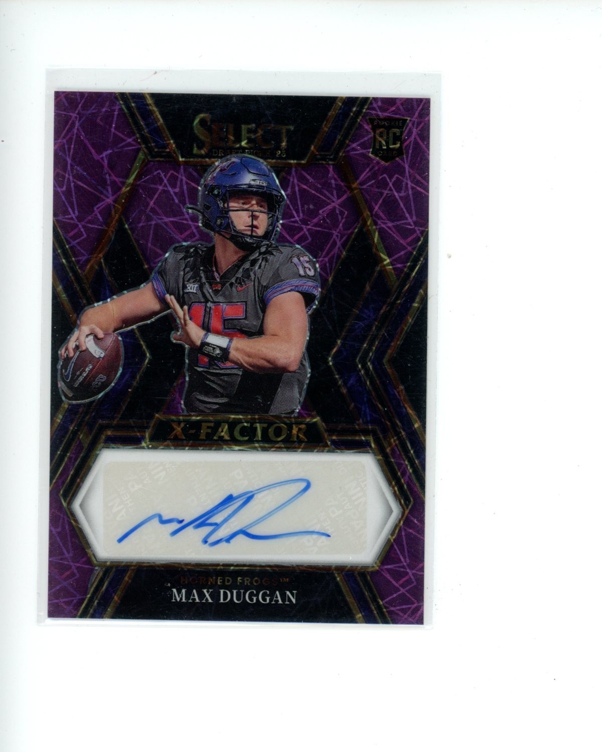 Max Duggan Panini Select Draft Picks Rookie Signatures #MAX Purple Lazer