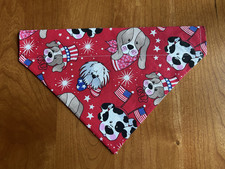 Over Collar Slide On Pet Dog Cat Bandana  S/M/L THE PATRIOTIC DOGS - New