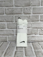 Nike Everyday Plus Dri-Fit Cushioned Crew Socks 3-Pair White SX6888-100 Sz L