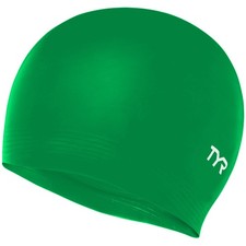 Tyr Adult Latex Swim Cap Green Durable Secure Fit For Training And Competition
