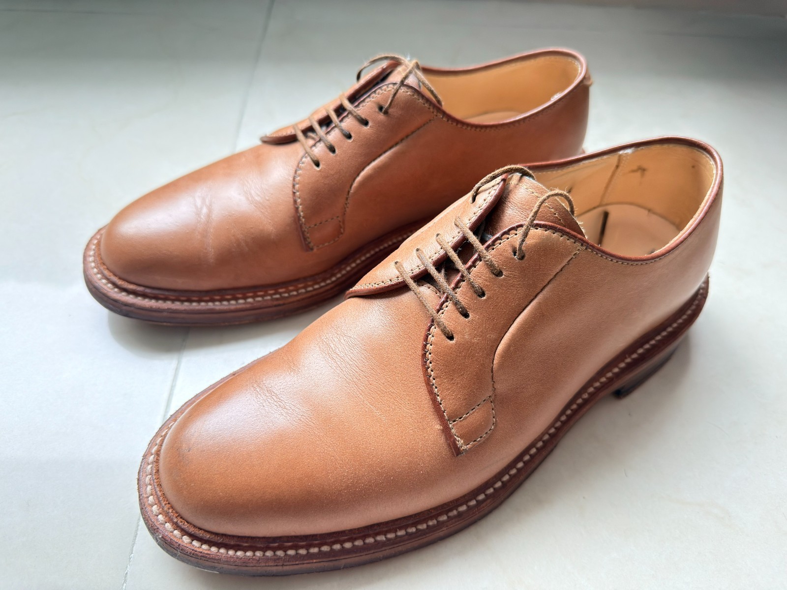Alden 9501 Natural Chromexcel CXL Plain Toe Blucher PTB Shoes US 6D Barrie