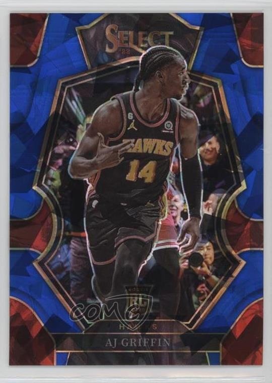2022-23 Panini Select Premier Level Blue Cracked Ice Prizm AJ Griffin #198 16sg